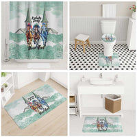 Kentucky Horse Racing Personalized Bathroom Set Churchill Downs Roses Pastel Green