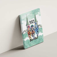Kentucky Horse Racing Personalized Canvas Wall Art Churchill Downs Roses Pastel Green