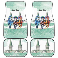 Kentucky Horse Racing Personalized Car Mats Churchill Downs Roses Pastel Green