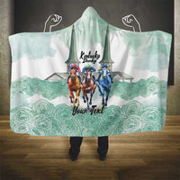 Kentucky Horse Racing Personalized Hooded Blanket Churchill Downs Roses Pastel Green