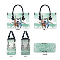 Kentucky Horse Racing Personalized Leather Bag Churchill Downs Roses Pastel Green