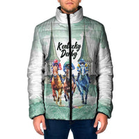 Kentucky Horse Racing Personalized Padded Jacket Churchill Downs Roses Pastel Green