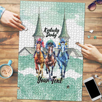 Kentucky Horse Racing Personalized Puzzle Churchill Downs Roses Pastel Green