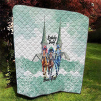Kentucky Horse Racing Personalized Quilt Churchill Downs Roses Pastel Green