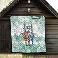 Kentucky Horse Racing Personalized Quilt Churchill Downs Roses Pastel Green