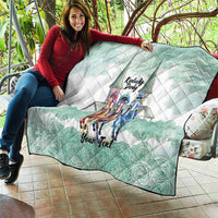 Kentucky Horse Racing Personalized Quilt Churchill Downs Roses Pastel Green