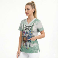 Kentucky Horse Racing Personalized Scrub Top Churchill Downs Roses Pastel Green