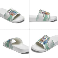 Kentucky Horse Racing Personalized Slide Sandals Churchill Downs Roses Pastel Green