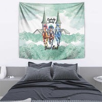 Kentucky Horse Racing Personalized Tapestry Churchill Downs Roses Pastel Green