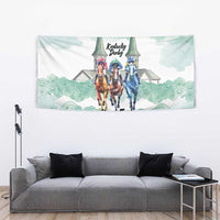 Kentucky Horse Racing Personalized Tapestry Churchill Downs Roses Pastel Green