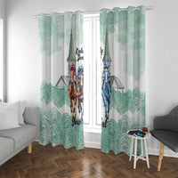 Kentucky Horse Racing Personalized Window Curtain Churchill Downs Roses Pastel Green