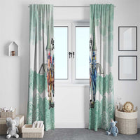 Kentucky Horse Racing Personalized Window Curtain Churchill Downs Roses Pastel Green
