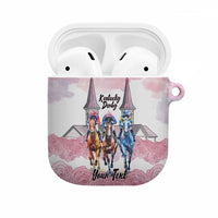 Kentucky Horse Racing Personalized AirPods Case Churchill Downs Roses Pastel Pink