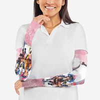 Kentucky Horse Racing Personalized Arm Sleeves Churchill Downs Roses Pastel Pink