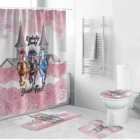 Kentucky Horse Racing Personalized Bathroom Set Churchill Downs Roses Pastel Pink