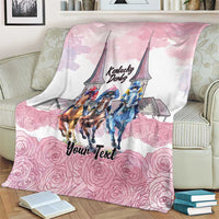 Kentucky Horse Racing Personalized Blanket Churchill Downs Roses Pastel Pink