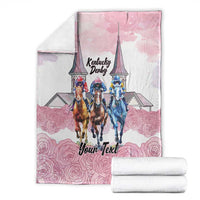 Kentucky Horse Racing Personalized Blanket Churchill Downs Roses Pastel Pink