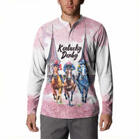 Kentucky Horse Racing Personalized Button Sweatshirt Churchill Downs Roses Pastel Pink