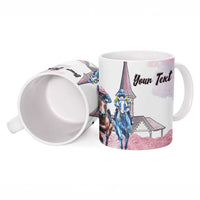 Kentucky Horse Racing Personalized Ceramic Mug Churchill Downs Roses Pastel Pink