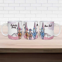 Kentucky Horse Racing Personalized Ceramic Mug Churchill Downs Roses Pastel Pink