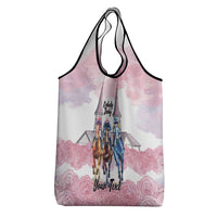 Kentucky Horse Racing Personalized Grocery Bag Churchill Downs Roses Pastel Pink