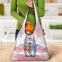 Kentucky Horse Racing Personalized Grocery Bag Churchill Downs Roses Pastel Pink