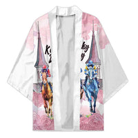 Kentucky Horse Racing Personalized Kimono Churchill Downs Roses Pastel Pink
