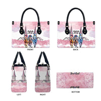 Kentucky Horse Racing Personalized Leather Bag Churchill Downs Roses Pastel Pink