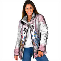 Kentucky Horse Racing Personalized Padded Jacket Churchill Downs Roses Pastel Pink