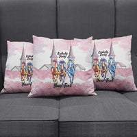 Kentucky Horse Racing Personalized Pillow Cover Churchill Downs Roses Pastel Pink