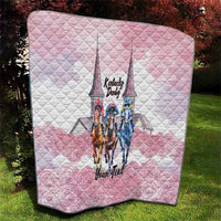 Kentucky Horse Racing Personalized Quilt Churchill Downs Roses Pastel Pink