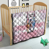 Kentucky Horse Racing Personalized Quilt Churchill Downs Roses Pastel Pink