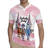 Kentucky Horse Racing Personalized Rugby Jersey Churchill Downs Roses Pastel Pink