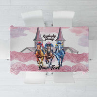 Kentucky Horse Racing Personalized Tablecloth Churchill Downs Roses Pastel Pink