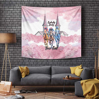 Kentucky Horse Racing Personalized Tapestry Churchill Downs Roses Pastel Pink