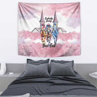 Kentucky Horse Racing Personalized Tapestry Churchill Downs Roses Pastel Pink
