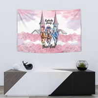 Kentucky Horse Racing Personalized Tapestry Churchill Downs Roses Pastel Pink