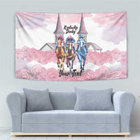 Kentucky Horse Racing Personalized Tapestry Churchill Downs Roses Pastel Pink
