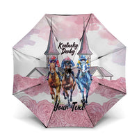 Kentucky Horse Racing Personalized Umbrella Churchill Downs Roses Pastel Pink