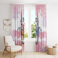 Kentucky Horse Racing Personalized Window Curtain Churchill Downs Roses Pastel Pink