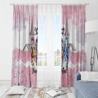 Kentucky Horse Racing Personalized Window Curtain Churchill Downs Roses Pastel Pink