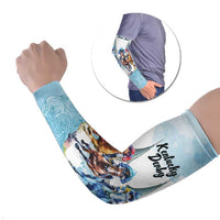 Kentucky Horse Racing Personalized Arm Sleeves Churchill Downs Roses Pastel Blue