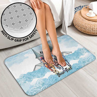 Kentucky Horse Racing Personalized Bathroom Set Churchill Downs Roses Pastel Blue