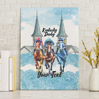 Kentucky Horse Racing Personalized Canvas Wall Art Churchill Downs Roses Pastel Blue