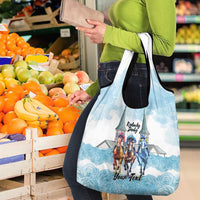 Kentucky Horse Racing Personalized Grocery Bag Churchill Downs Roses Pastel Blue