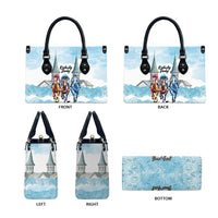 Kentucky Horse Racing Personalized Leather Bag Churchill Downs Roses Pastel Blue