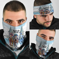 Kentucky Horse Racing Personalized Neck Gaiter Churchill Downs Roses Pastel Blue