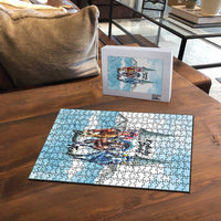 Kentucky Horse Racing Personalized Puzzle Churchill Downs Roses Pastel Blue