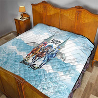 Kentucky Horse Racing Personalized Quilt Churchill Downs Roses Pastel Blue