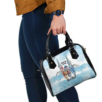 Kentucky Horse Racing Personalized Shoulder Handbag Churchill Downs Roses Pastel Blue